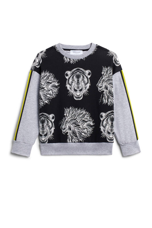 JU Sweatshirt mit Panther Medley Print BLACK/WHITE IJT957-HUQ81