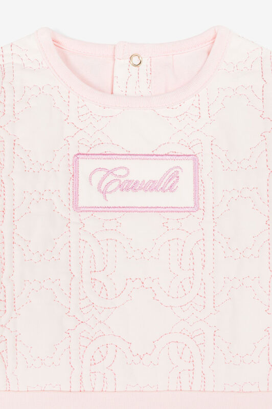 JU RC Monogram-Embroidered Babygrow Set Pink PJT807-JME21