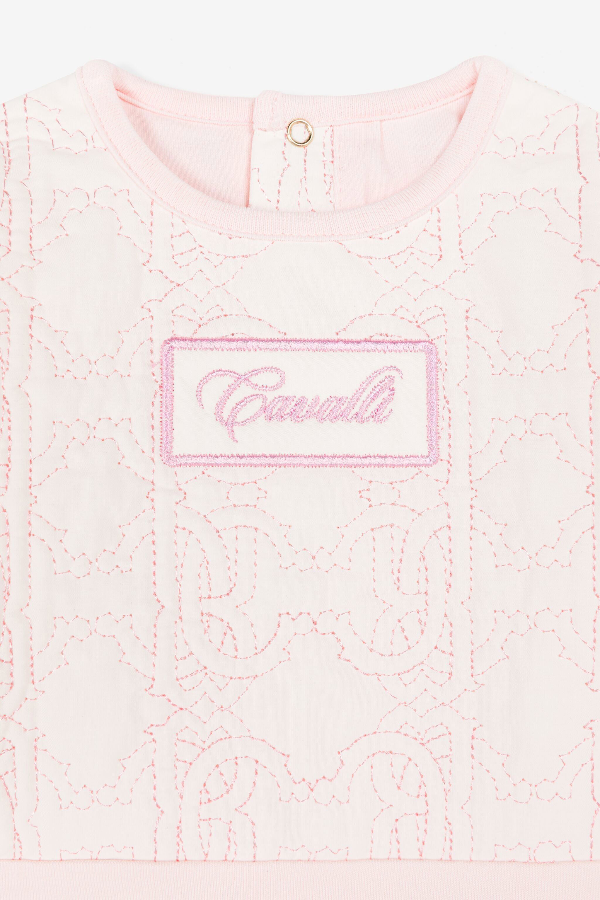 JU RC Monogram-Embroidered Babygrow Set Pink PJT807-JME21