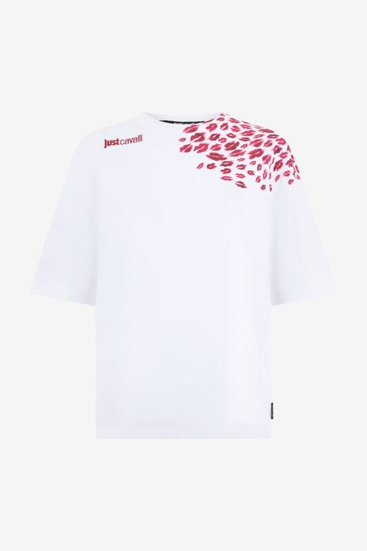 JC The Jaguar Kiss Print T-Shirt WHITE WFT199-WF581