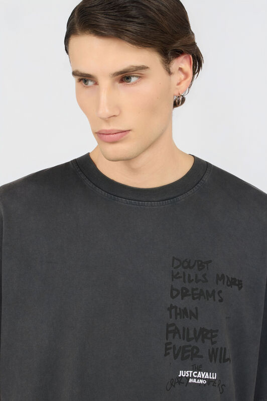 JC Grey T-Shirt With Printed Tiger BLACK WFT055-WF085