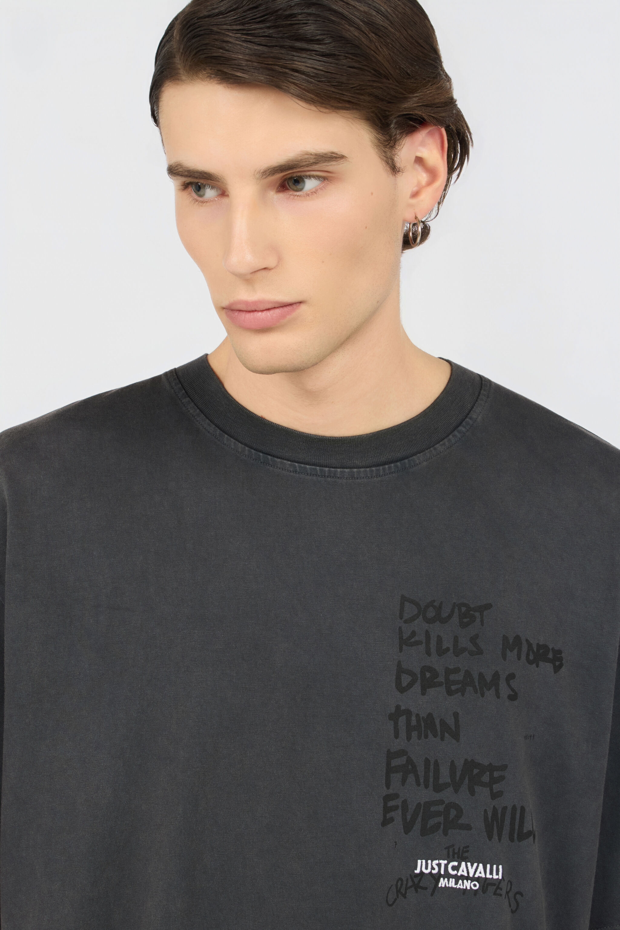 JC Grey T-Shirt With Printed Tiger BLACK WFT055-WF085