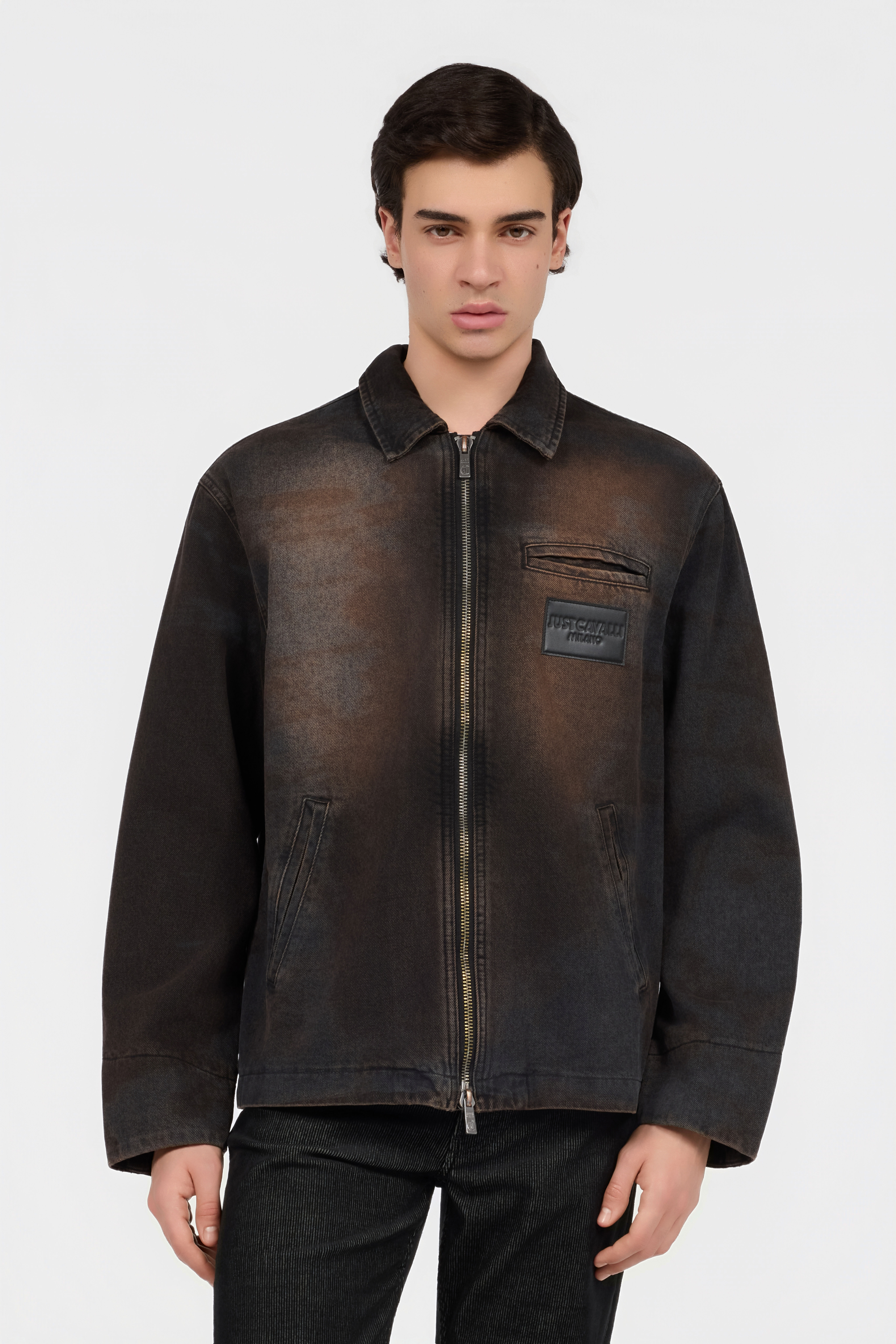Brown Jacket in BLACK BLACK for Men | Roberto Cavalli®