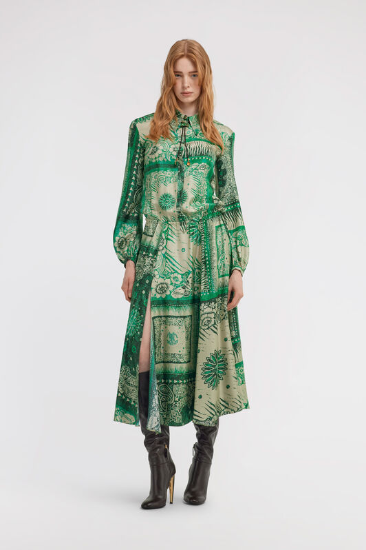 RC Bandana Print Maxi Dress RC Bandana Print Maxi Dress Green TKT110-4QN05