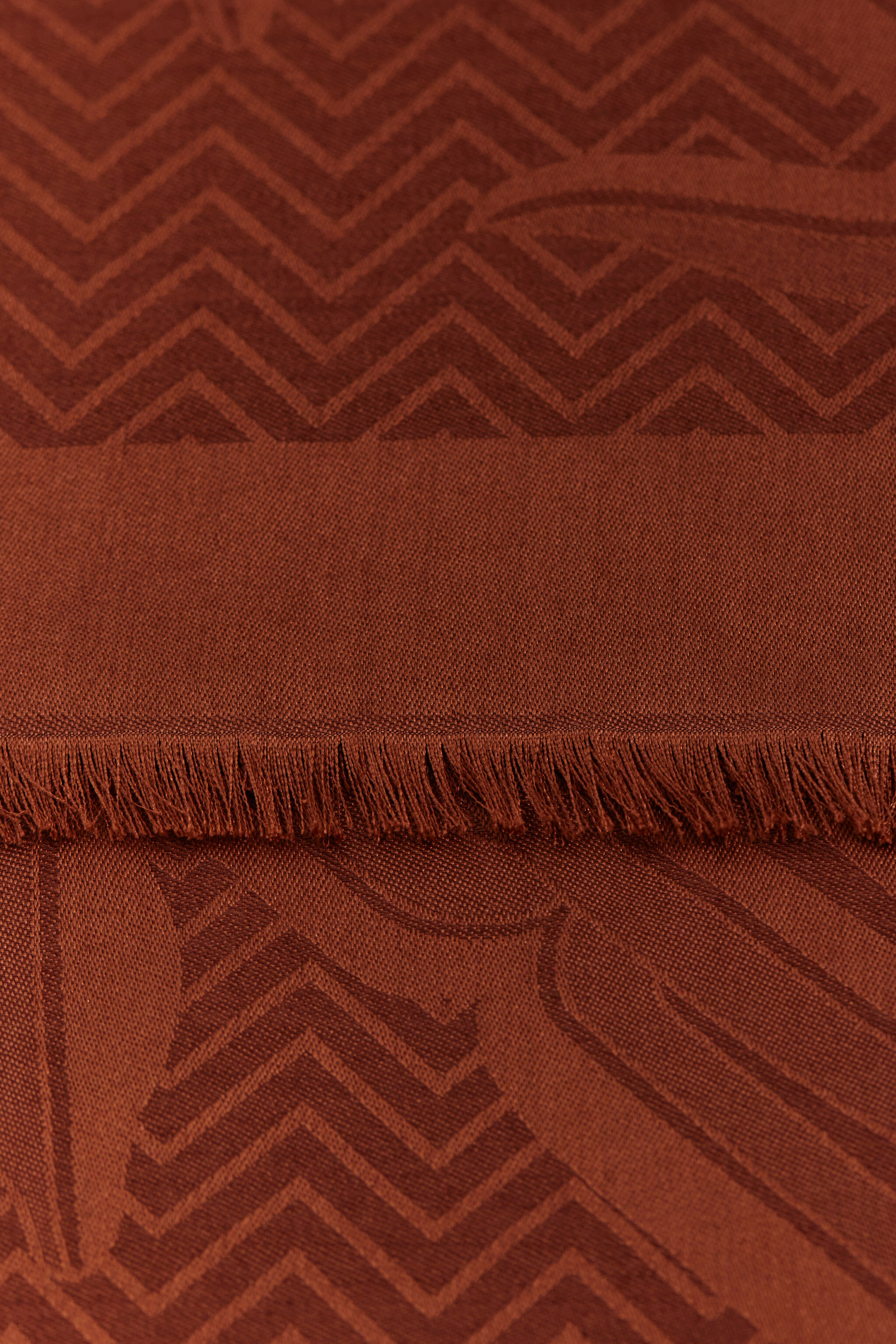 RC Jacquard Shawl with Mirror Snake Monogram Brown TALR29-IR046
