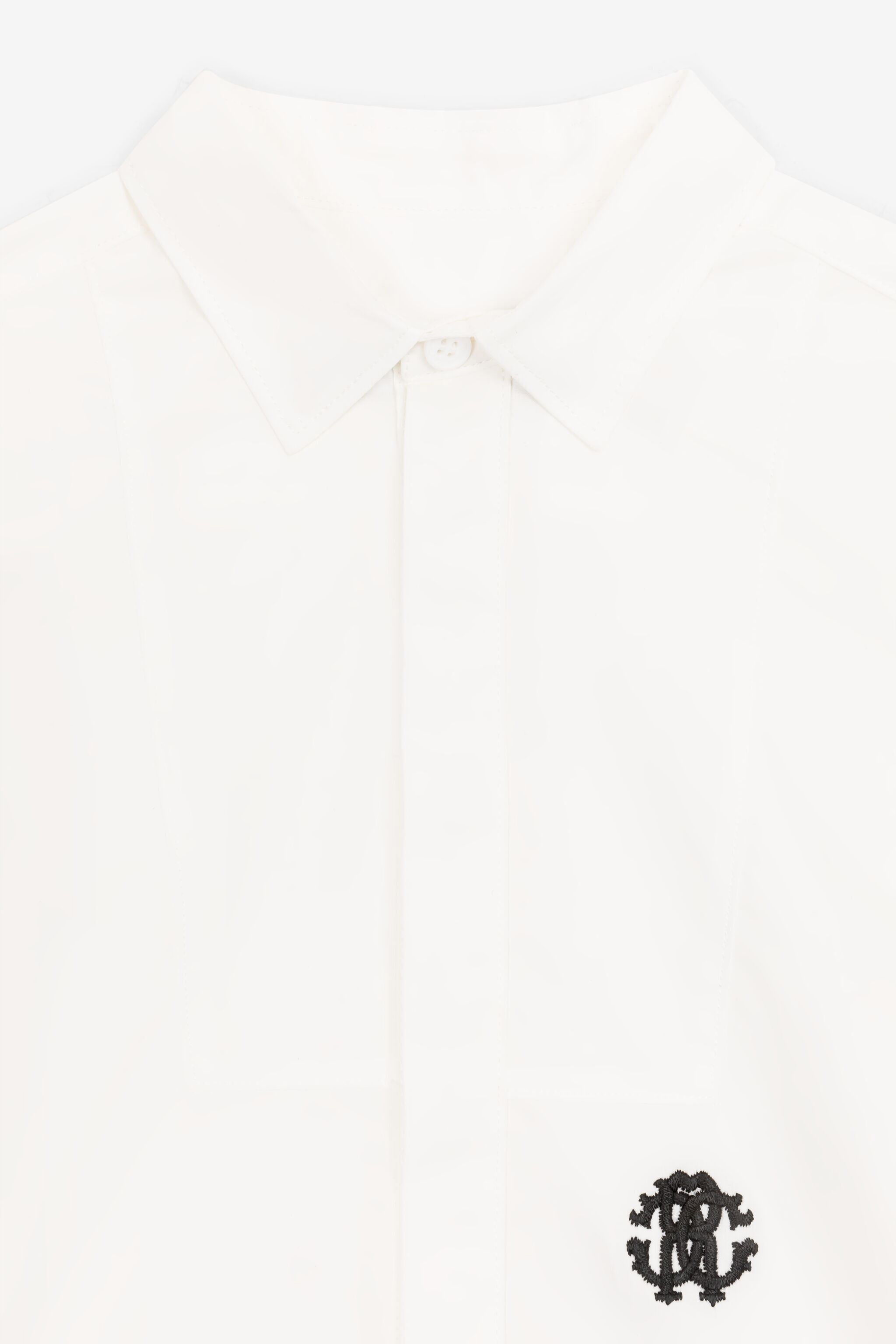 JU RC Monogram-Embroidered Cotton Shirt White RJT701-CH004
