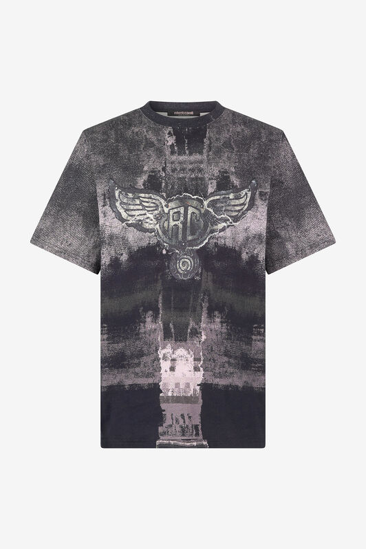 RC T-Shirt with Winged Monogram Black VNT61E-JD060