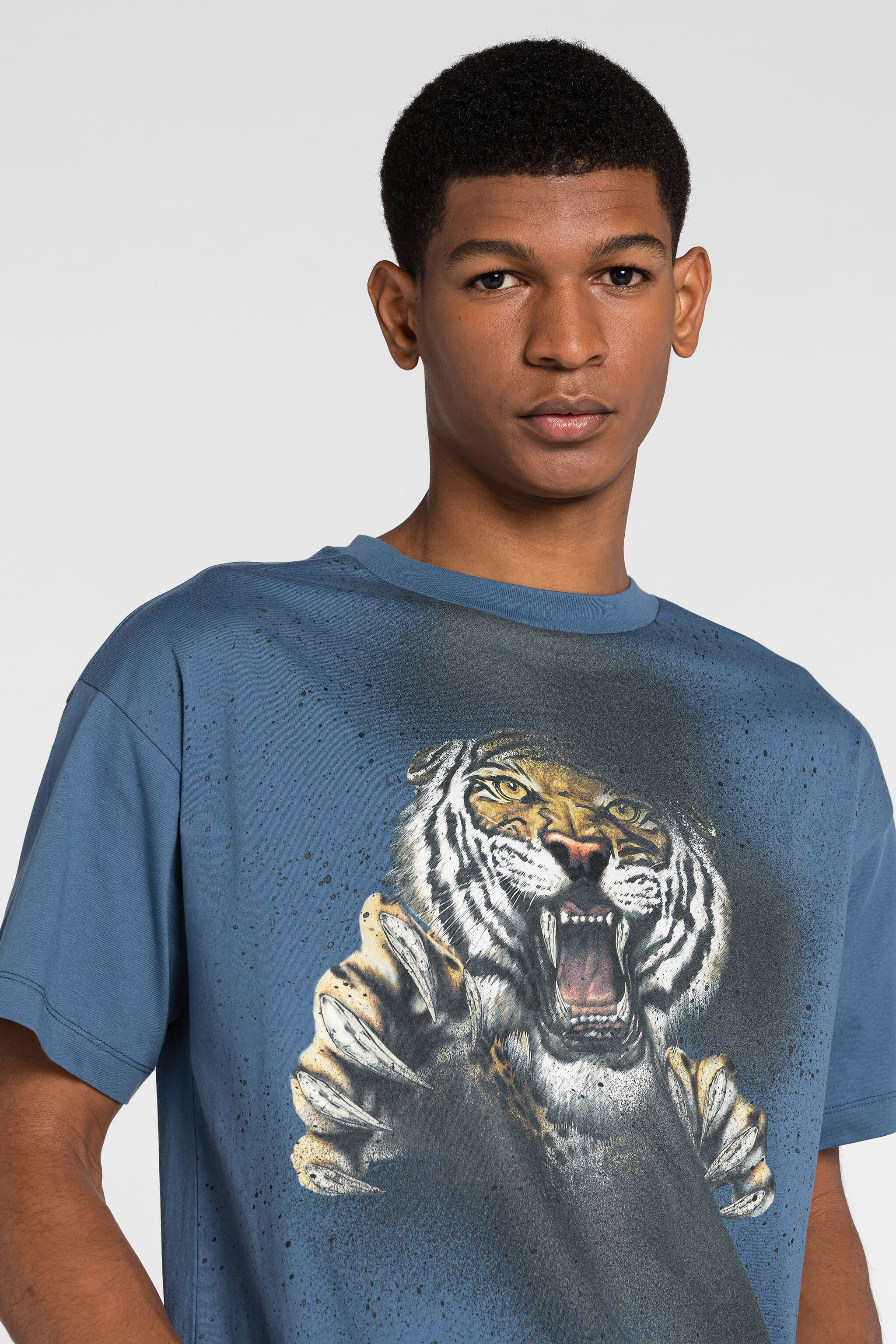 RC T-Shirt aus Baumwolle mit Felix-Print Dunkelblau ONT61N-JD060
