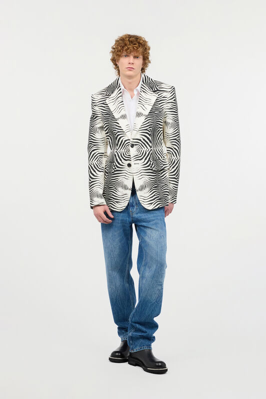 RC Male Cotton and Wool Jacket Black/White URT440-4NN49