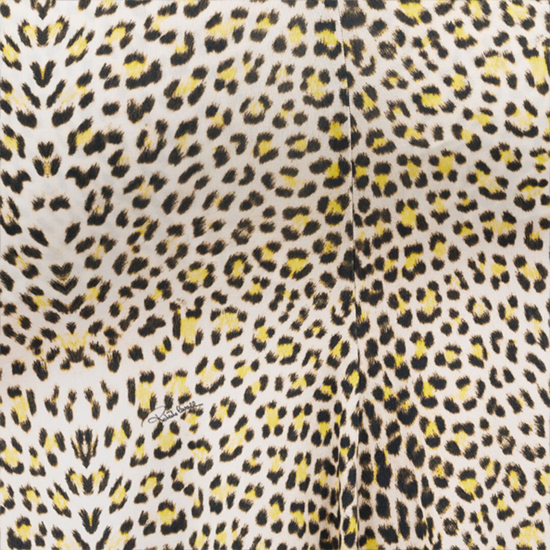 RC Pop Jaguar Print Midi Dress YELLOW/BLACK WQT119-LNR30