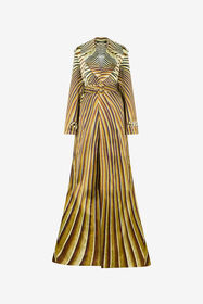 ${brand} Trench In Seta Con Stampa Ray Of Gold ${colorDescription} ${masterID}