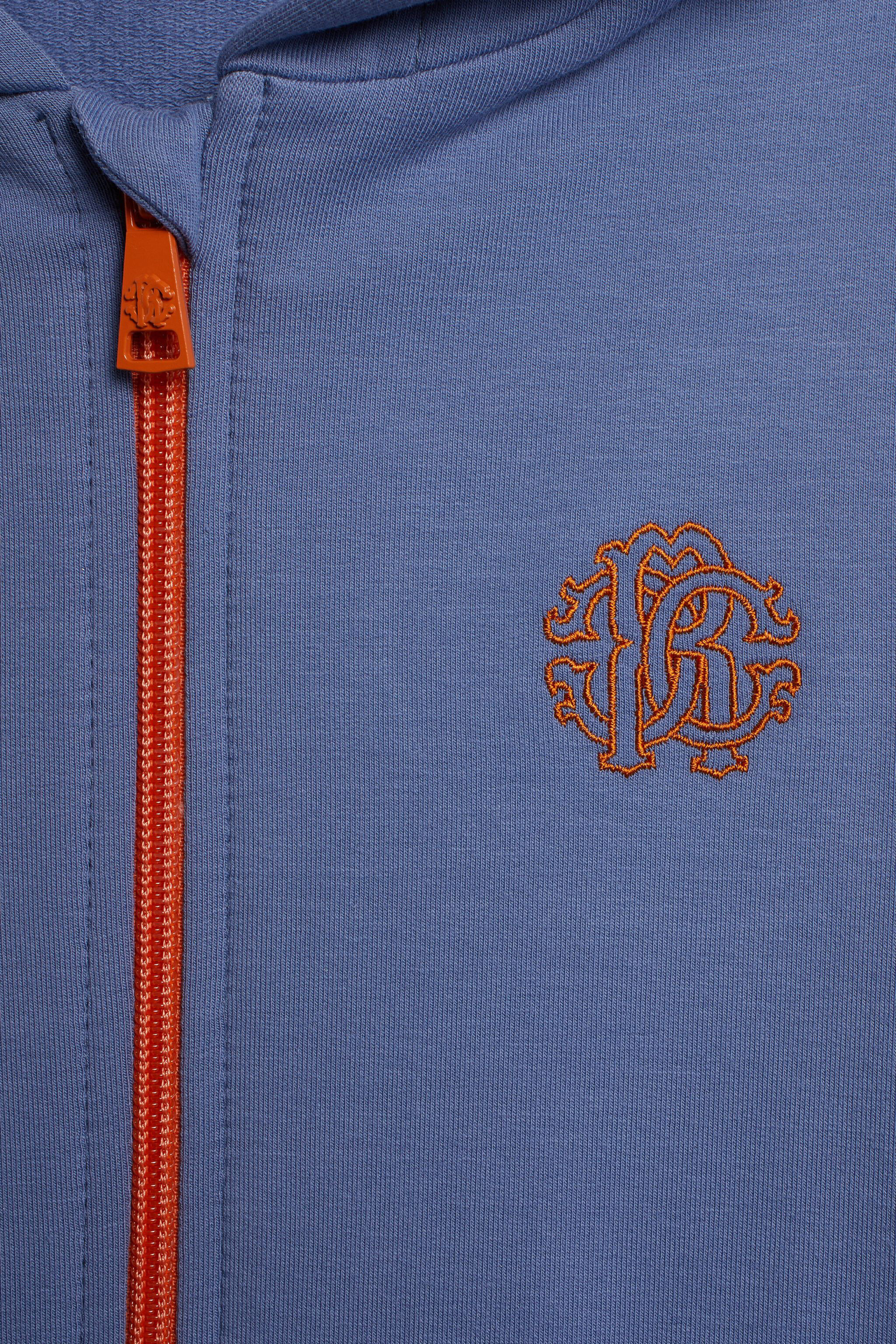 JU Blue zip front hoodie DENIM/ORANGE IJT920-CF042