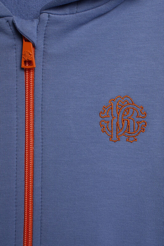 JU Blue zip front hoodie JU Blue zip front hoodie DENIM/ORANGE IJT920-CF042