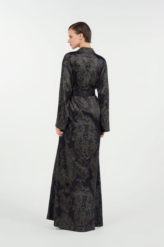 RC Abito Kimono in Seta Ornamental Black BLACK WKT197-SZR36