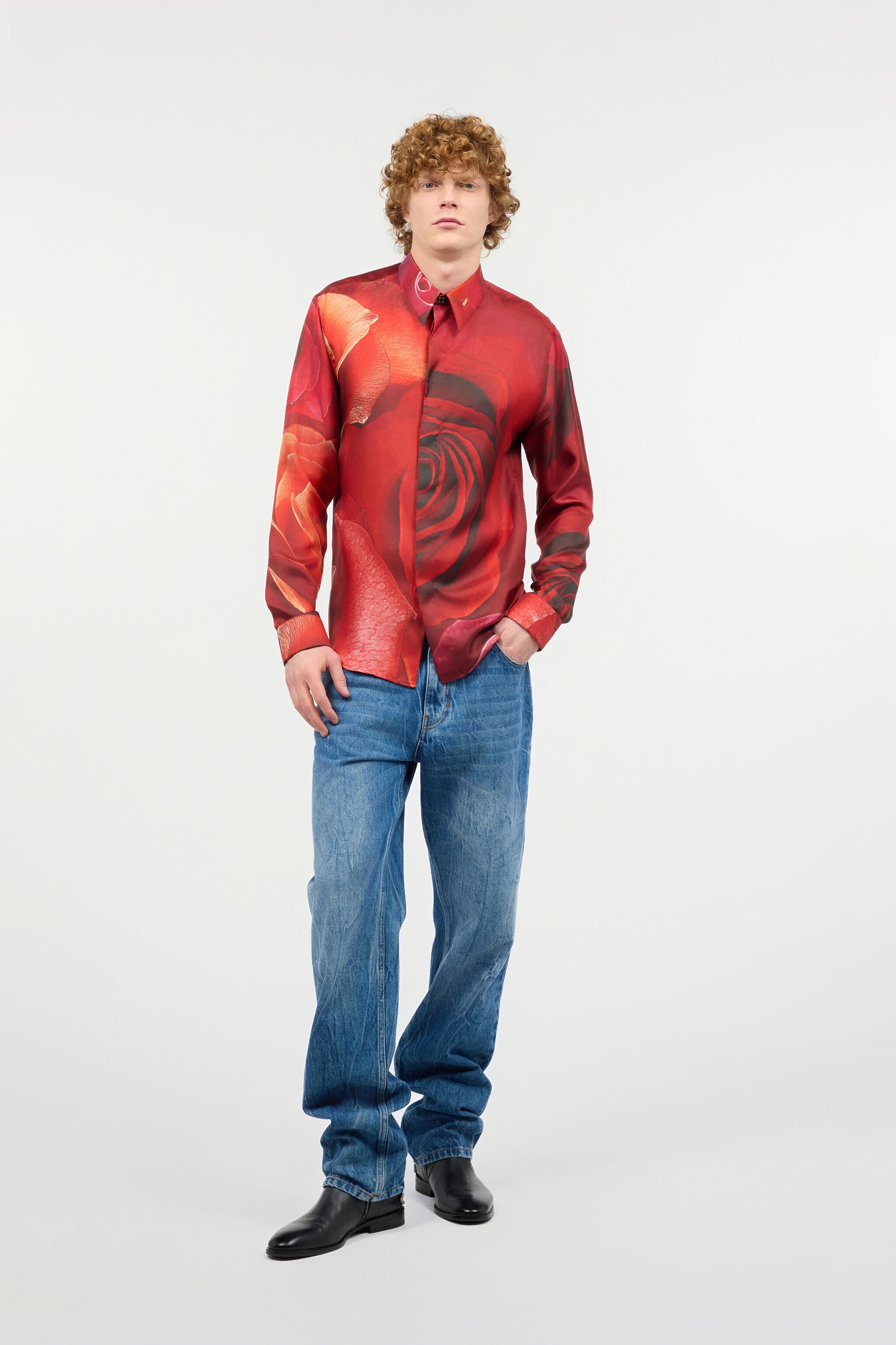 RC Camisa Con Estampado Garden Rose Rojo URT702-4QN48
