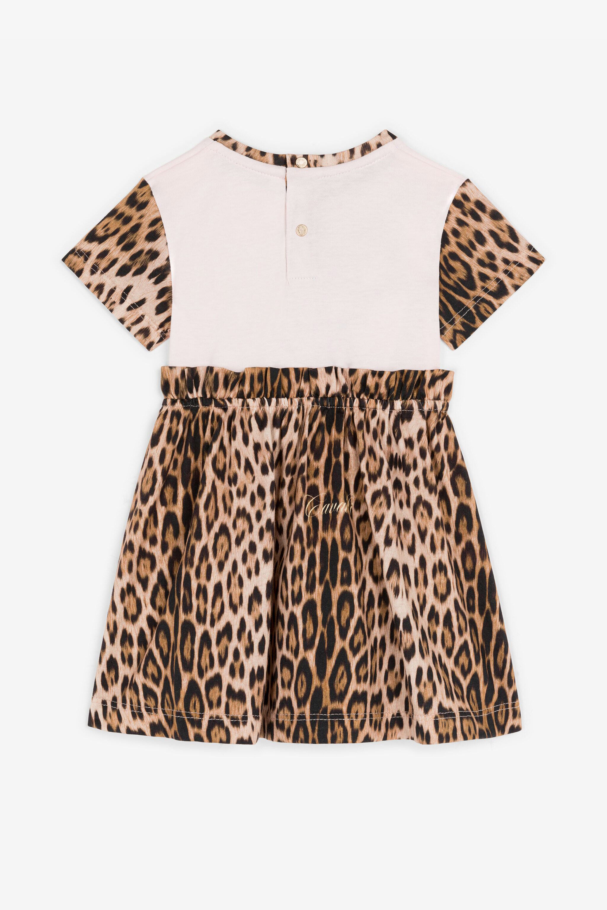 JU Abito con Monogram RC e stampa Leopard Marrone chiaro RJT101-JD001