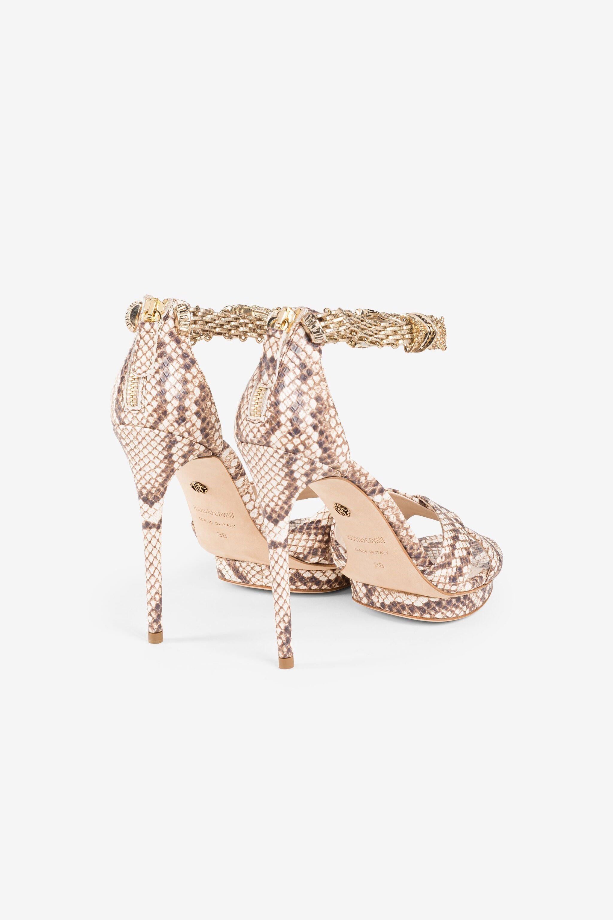 RC Snake-print sandals Light brown OQS032-PR007