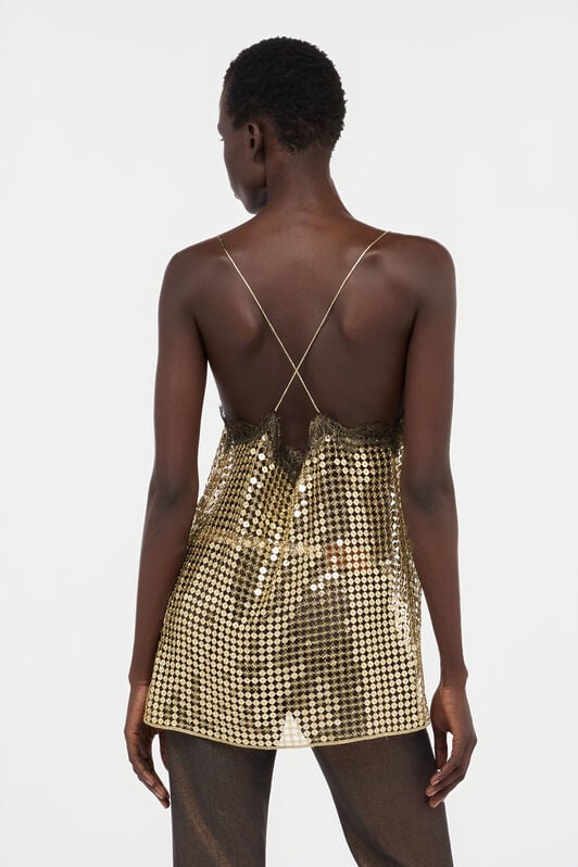 RC Top Dorato Con Pizzo E Paillettes RC Top Dorato Con Pizzo E Paillettes GOLD WWT607-TR007