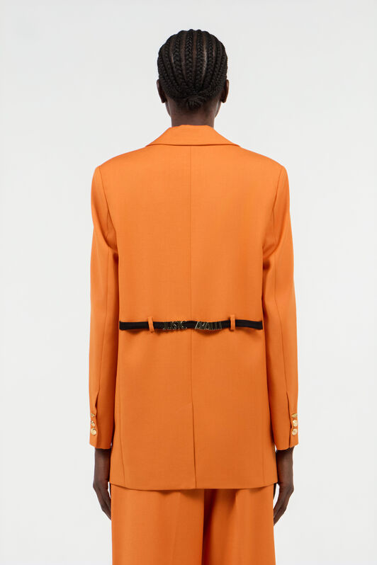 JC Orangefarbener Einreihiger Blazer mit Logo-Riemen ARANCIO UFT194-UF260