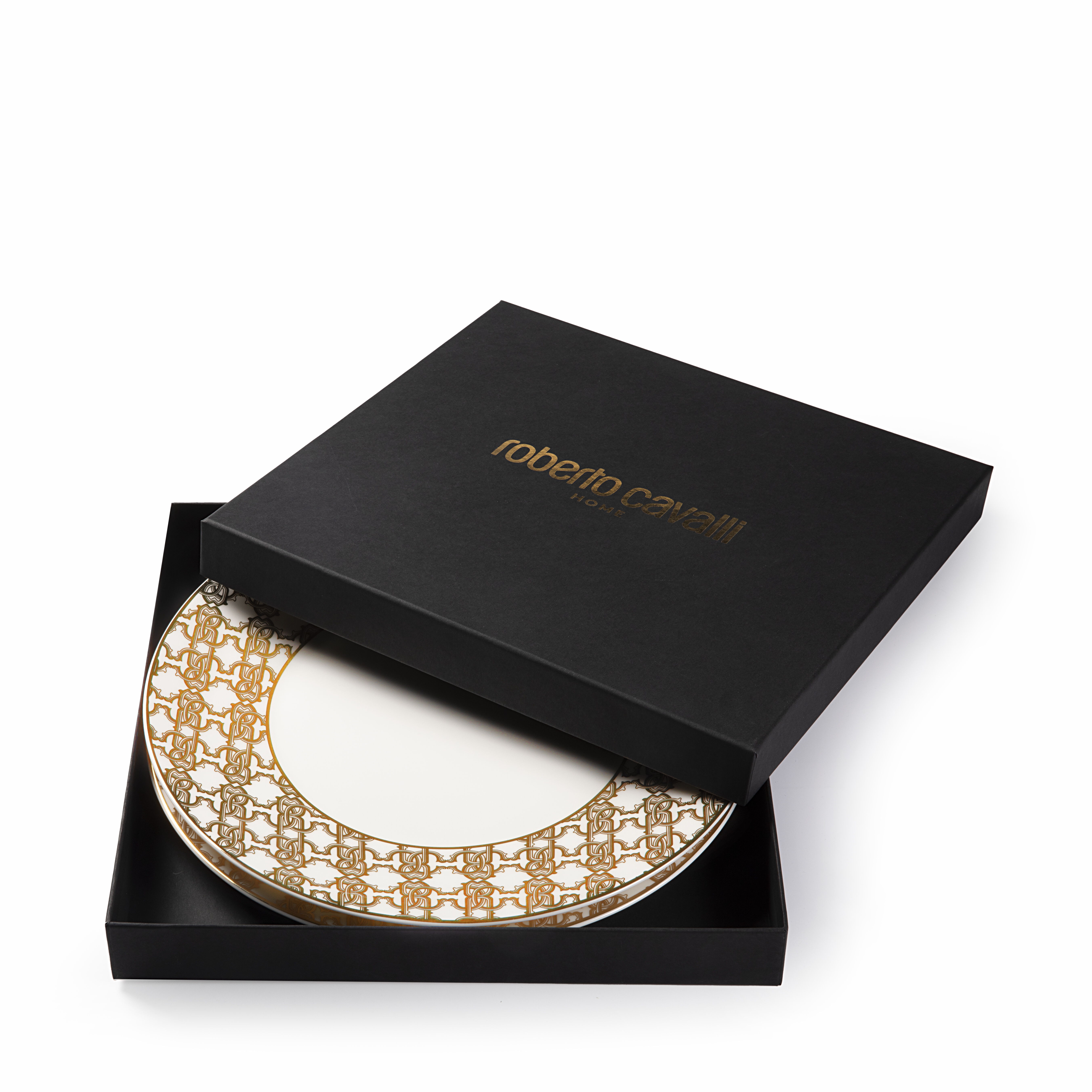 HO MONOGRAM GOLD 2 DINNER PLATES SET Oro RALA33-IA038