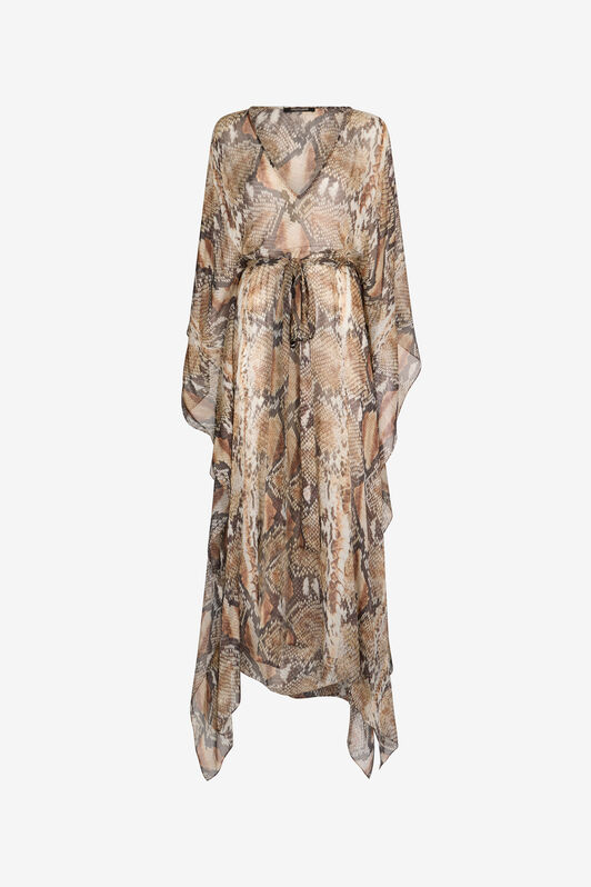 RC Python Print Kaftan Light Brown UWW005-HNN93