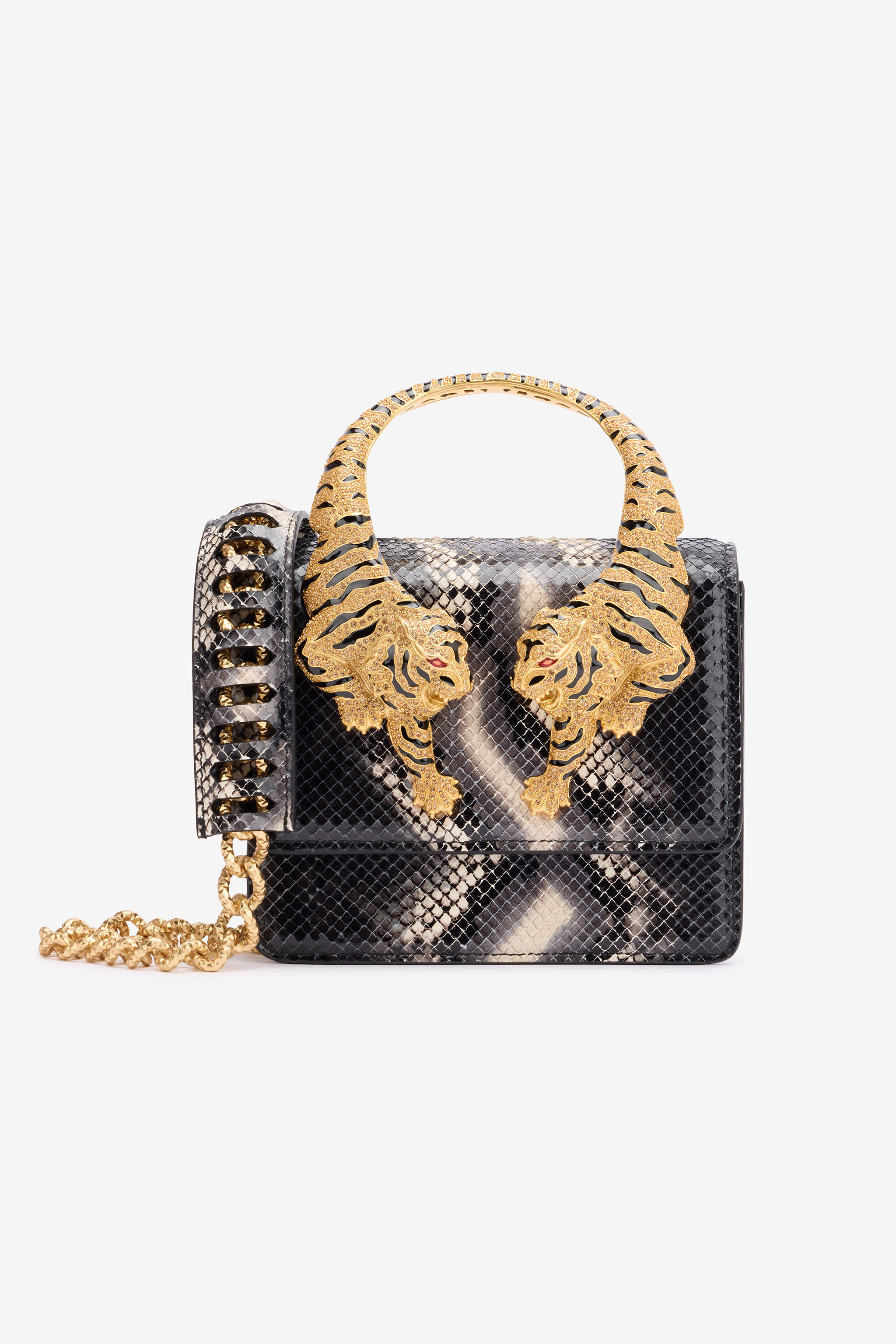 RC Bolso Roar con estampado pitón Negro/Blanco SKB023-PZ02S