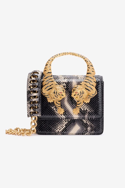 RC Bolso Roar con estampado pitón RC Bolso Roar con estampado pitón Negro/Blanco SKB023-PZ02S