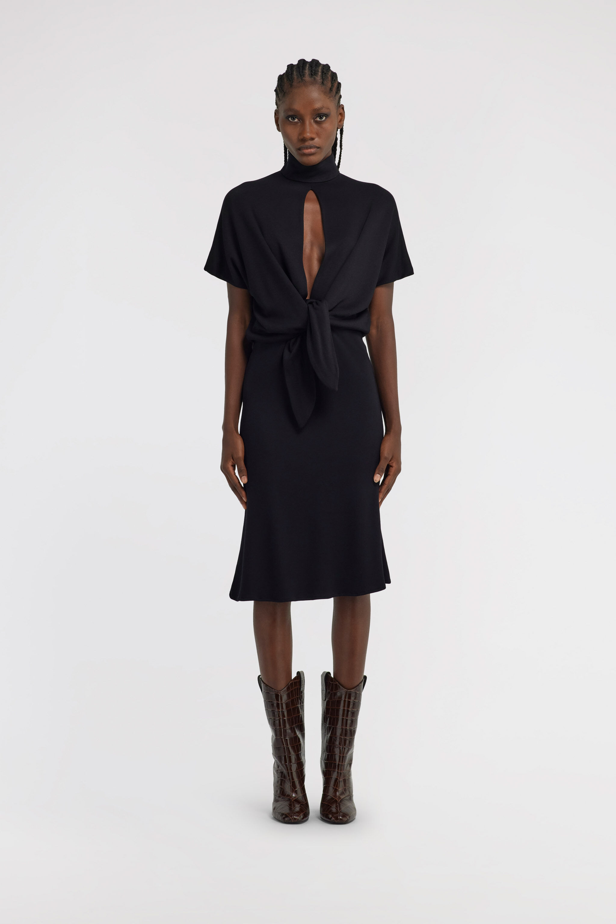 RC Short dress with knot Schwarz TWT128-JE040