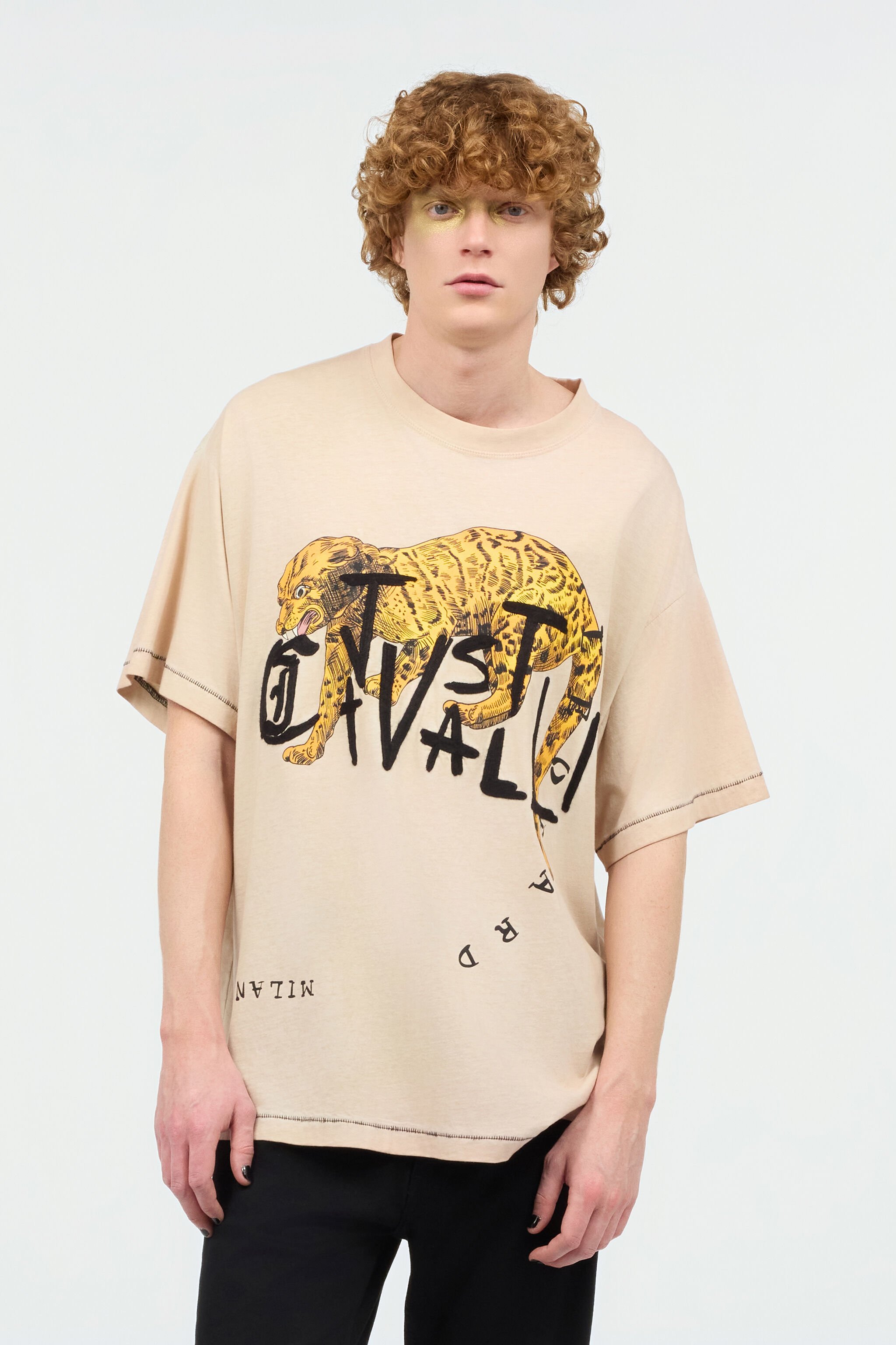 JC T-Shirt With Leopard Light Brown UFT039-UF059