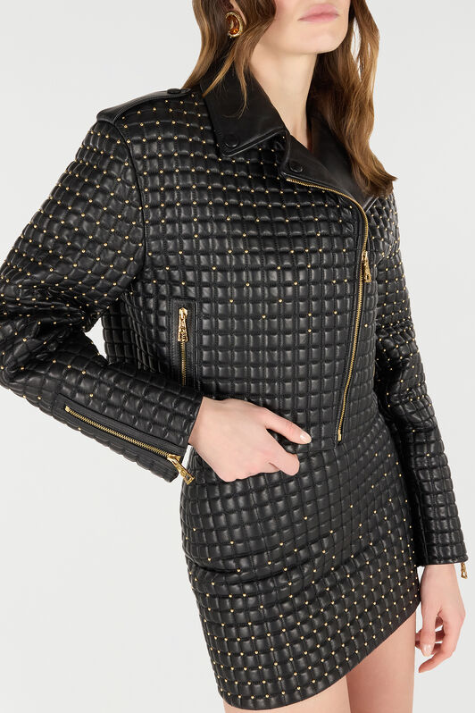 RC Giacca Cropped Con Trapuntatura Effetto 3D RC Giacca Cropped Con Trapuntatura Effetto 3D Nero VQP800-PN001