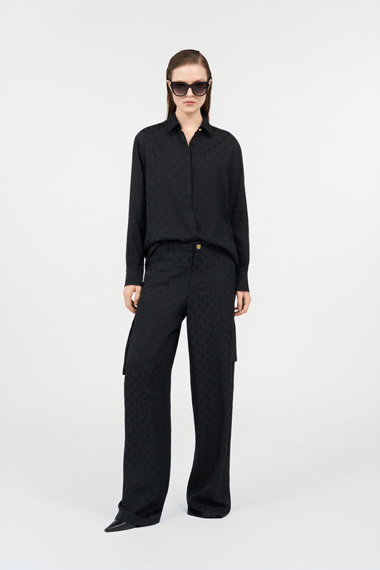 RC Silk Cargo Trousers with Monogram RC RC Silk Cargo Trousers with Monogram RC NERO VKT202-RK010