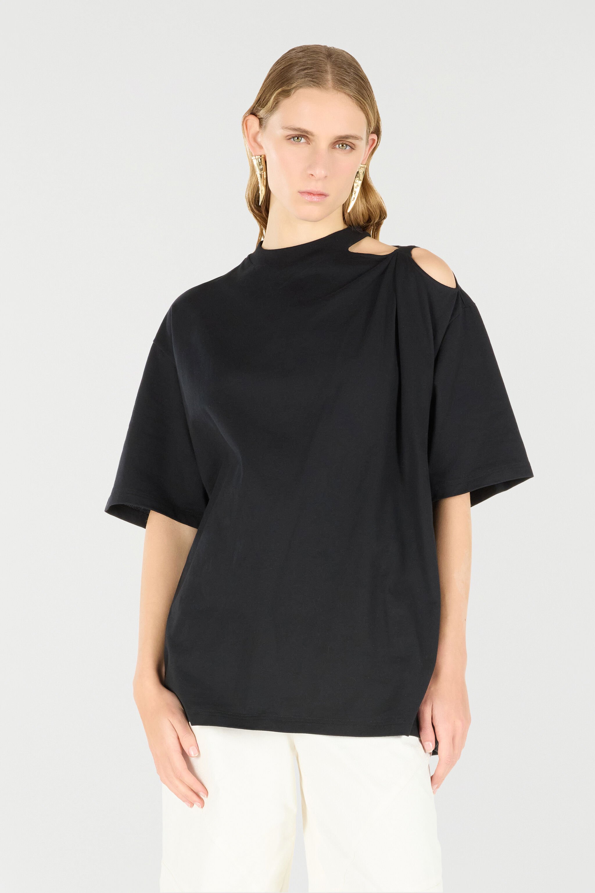 RC T-Shirt with Cut-Out and Tiger Head Schwarz UKT63A-JD030