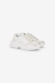 JC White Chunky Sneakers With Leather Inserts WHITE UFS036-UF358