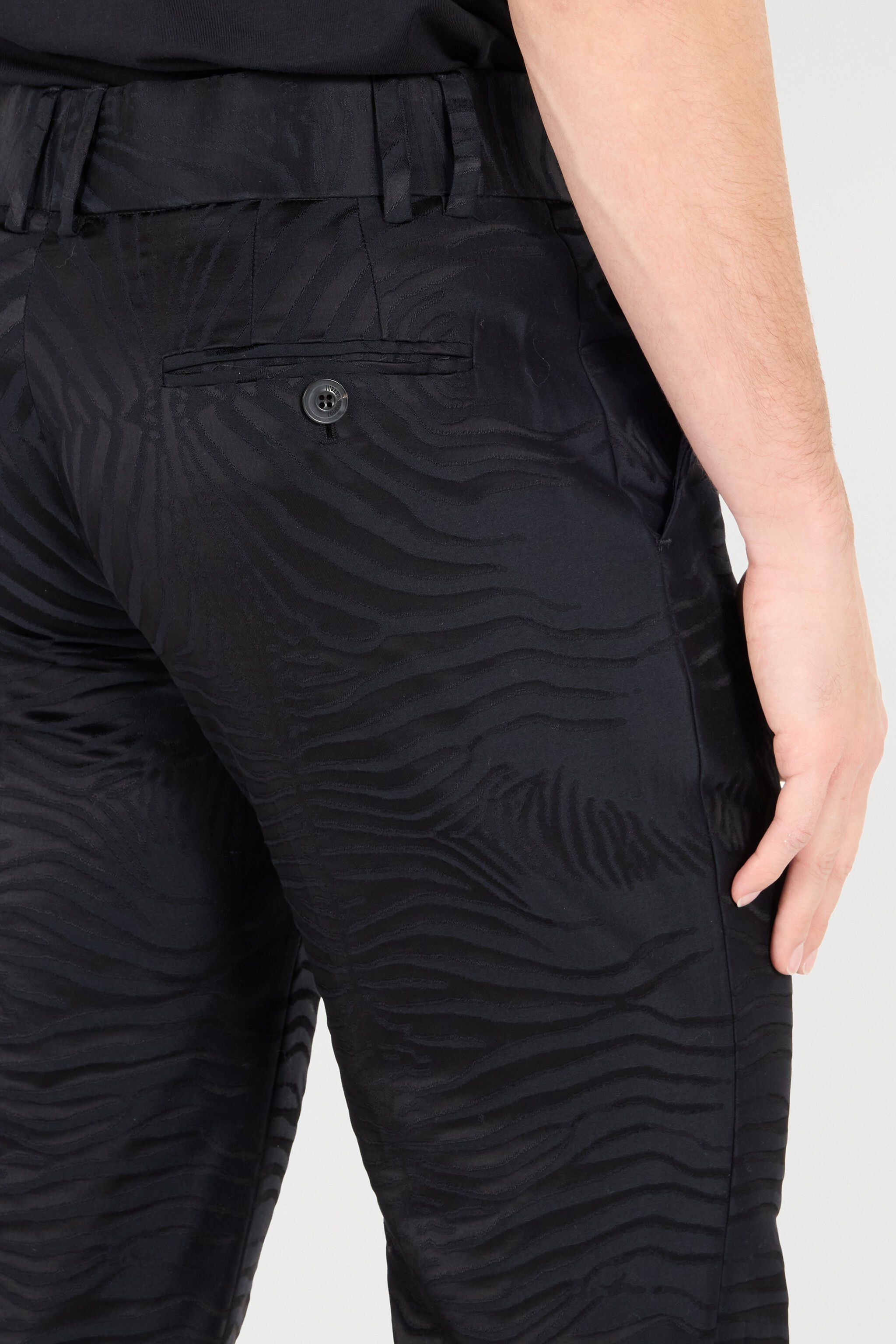 RC Flared Pants With Tiger Skin Pattern Black URT226-TJ033