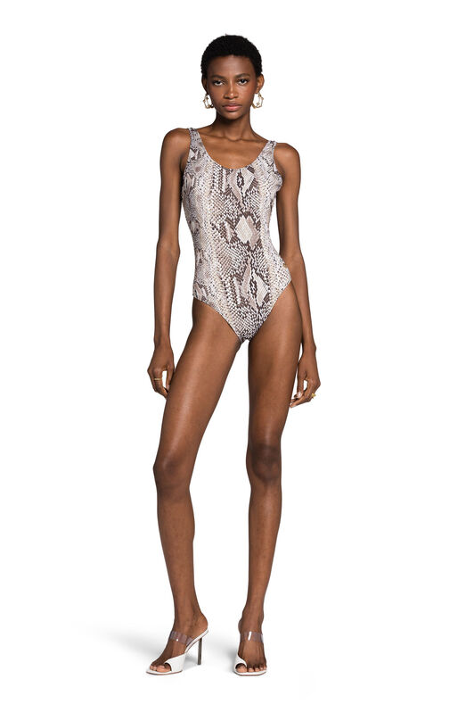 RC Snake-Print Swimsuit Marrone chiaro KSW01I-HVI18