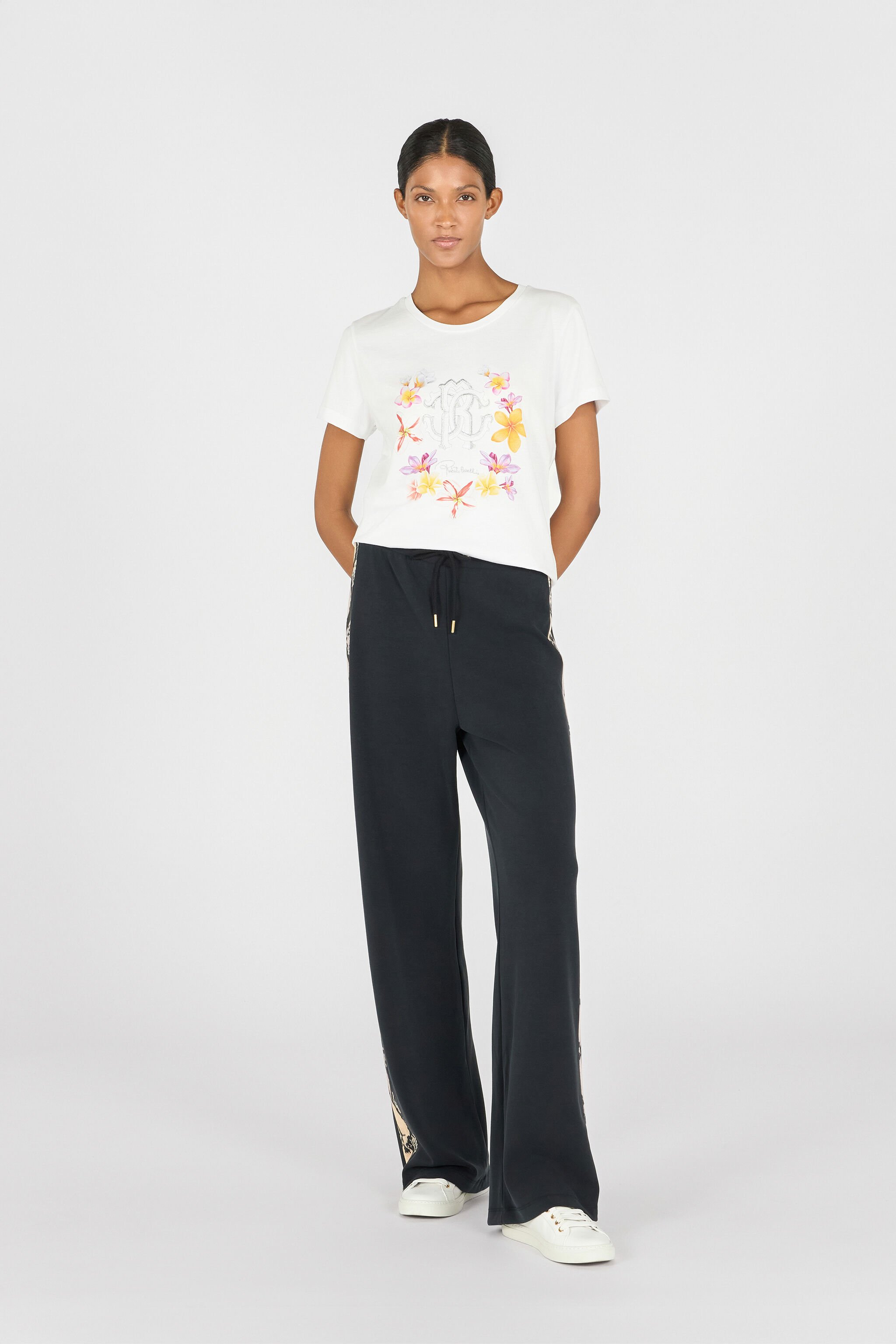 RC Flower and Monogram RC T-shirt White OOT60D-JD060