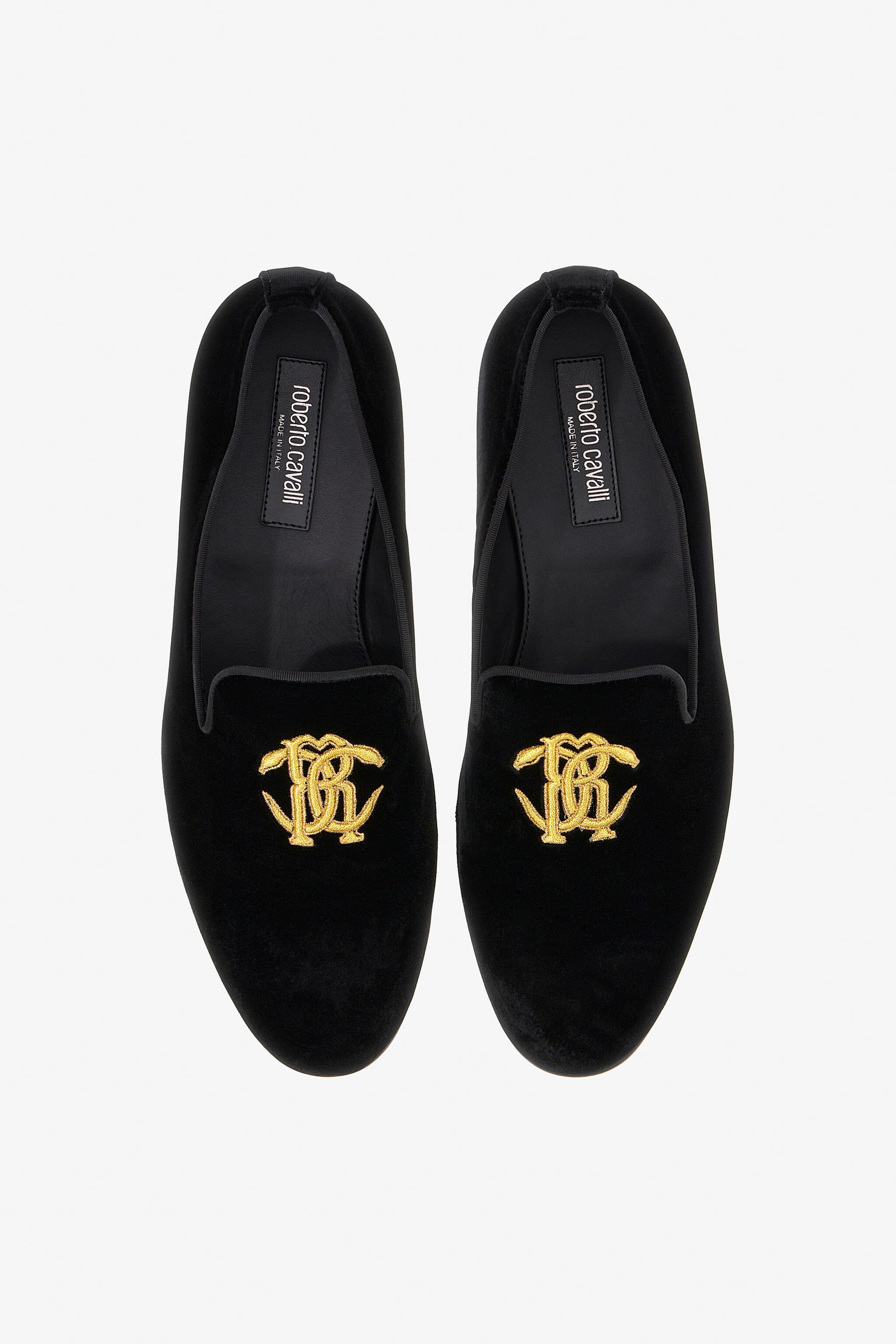RC Velvet loafers with Monogram Mirror Snake Negro/Oro SRS003-VL005