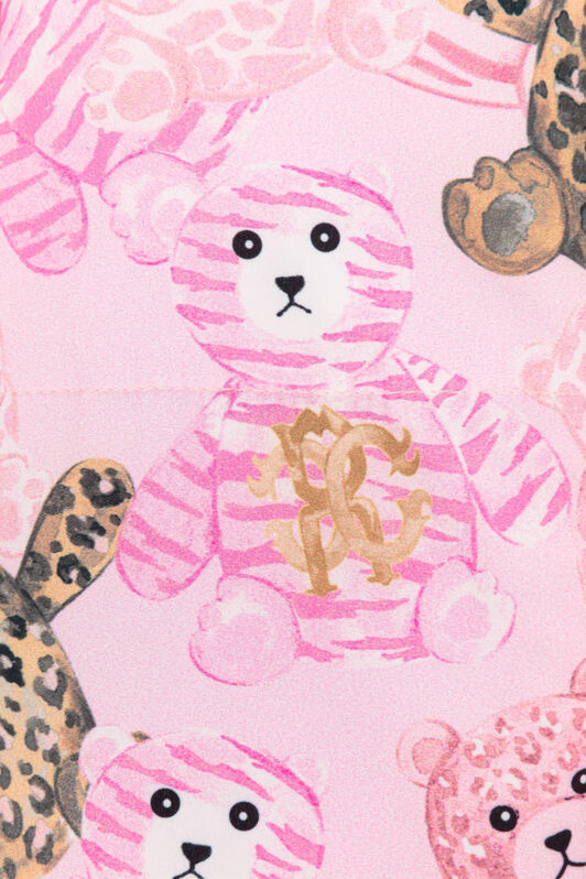 JU Teddy Bear-Print Snowsuit Pink RJT400-5RG79