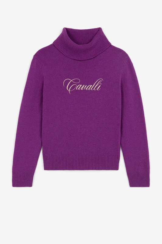 JU Pullover mit Logo-Stickerei JU Pullover mit Logo-Stickerei Lila PJM003-MQ013