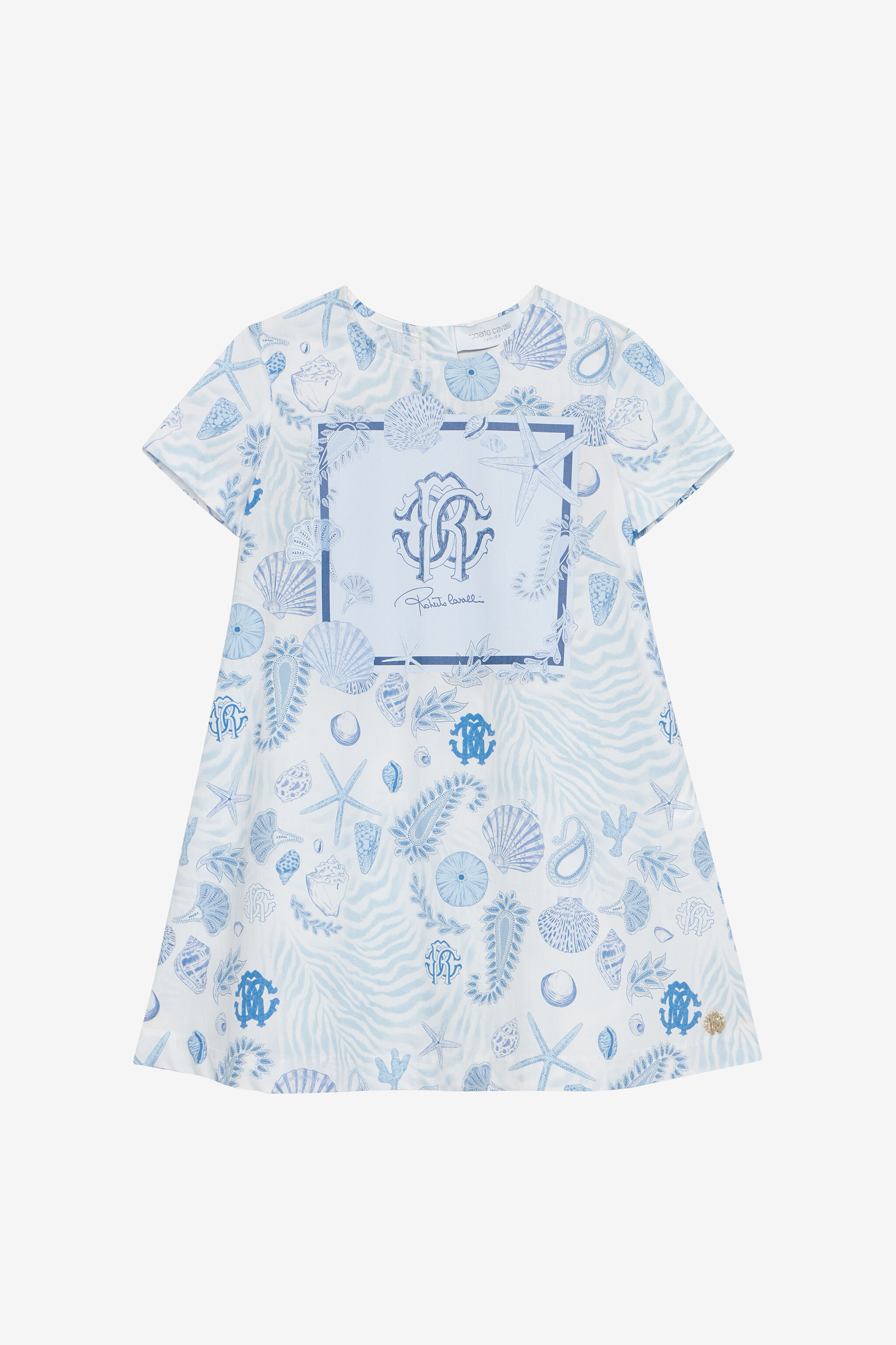 JU Marine-Print Cotton Dress Light blue UJT10T-7MO39