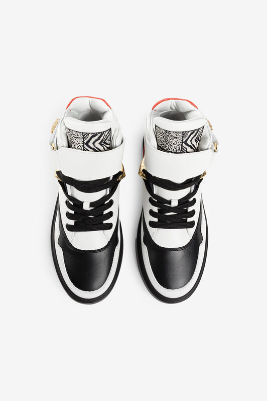 RC Sneakers alte con pantera gioiello Bianco/Nero PQS003-PZ590