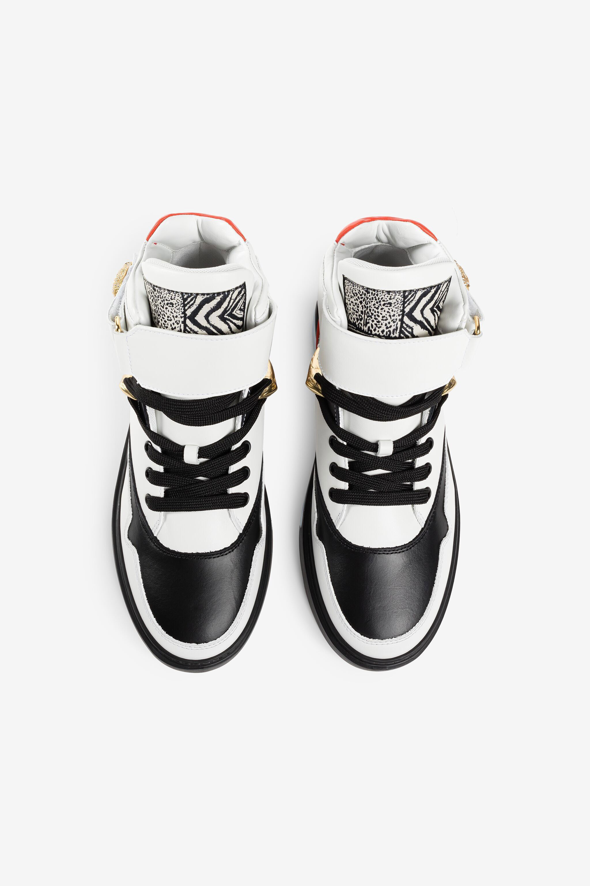 RC Sneakers alte con pantera gioiello Bianco/Nero PQS003-PZ590
