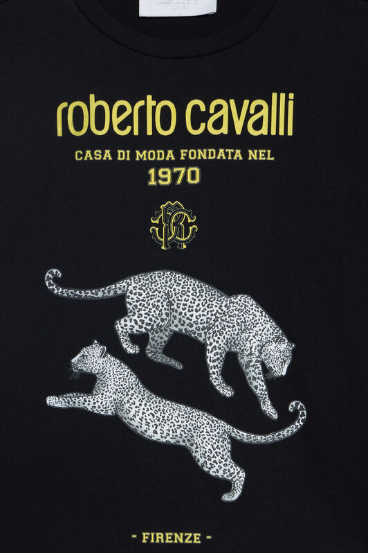 JU T-Shirt Nera Con Stampa Logata BLACK VJT60B-JD001