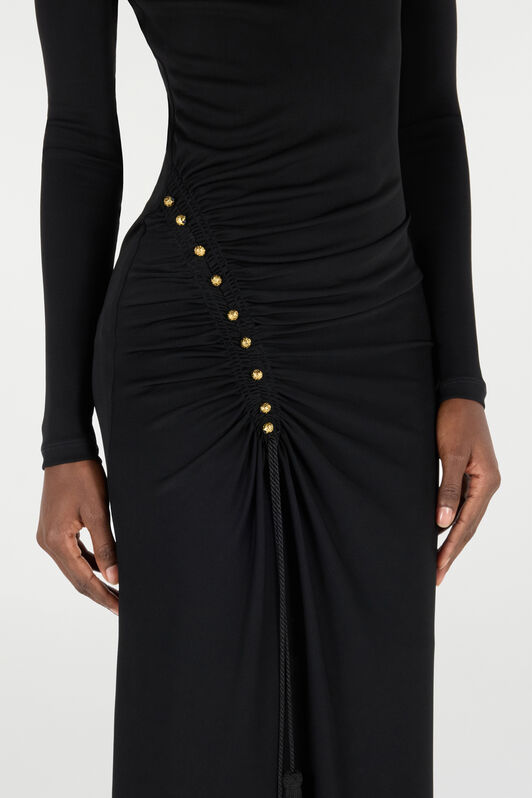 RC Long Dress with Gathered Detail RC Long Dress with Gathered Detail Schwarz VQT109-JE034
