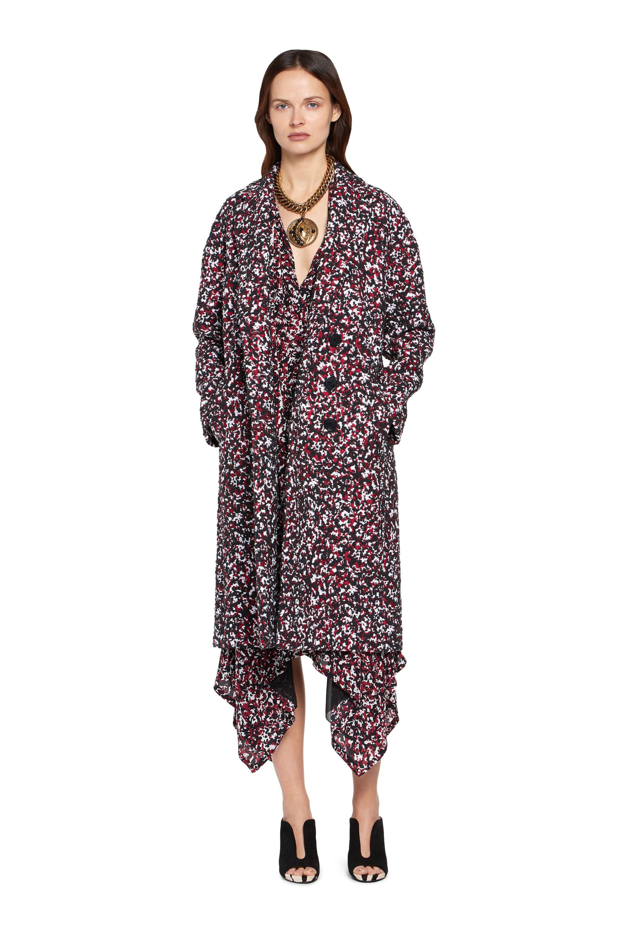 RC Merlot and black tweed coat MERLOT/BLACK HQT504-TG019