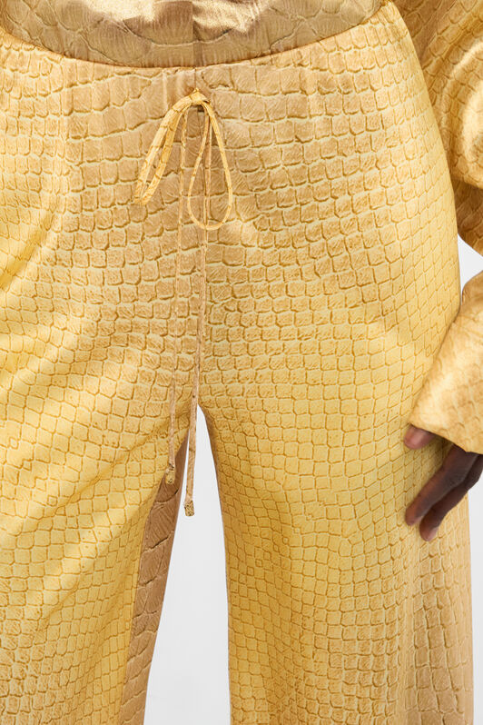 RC Wide-Leg Silk Pants with Beige and Sand Scale Print BEIGE/SAND WWT201-RYS31