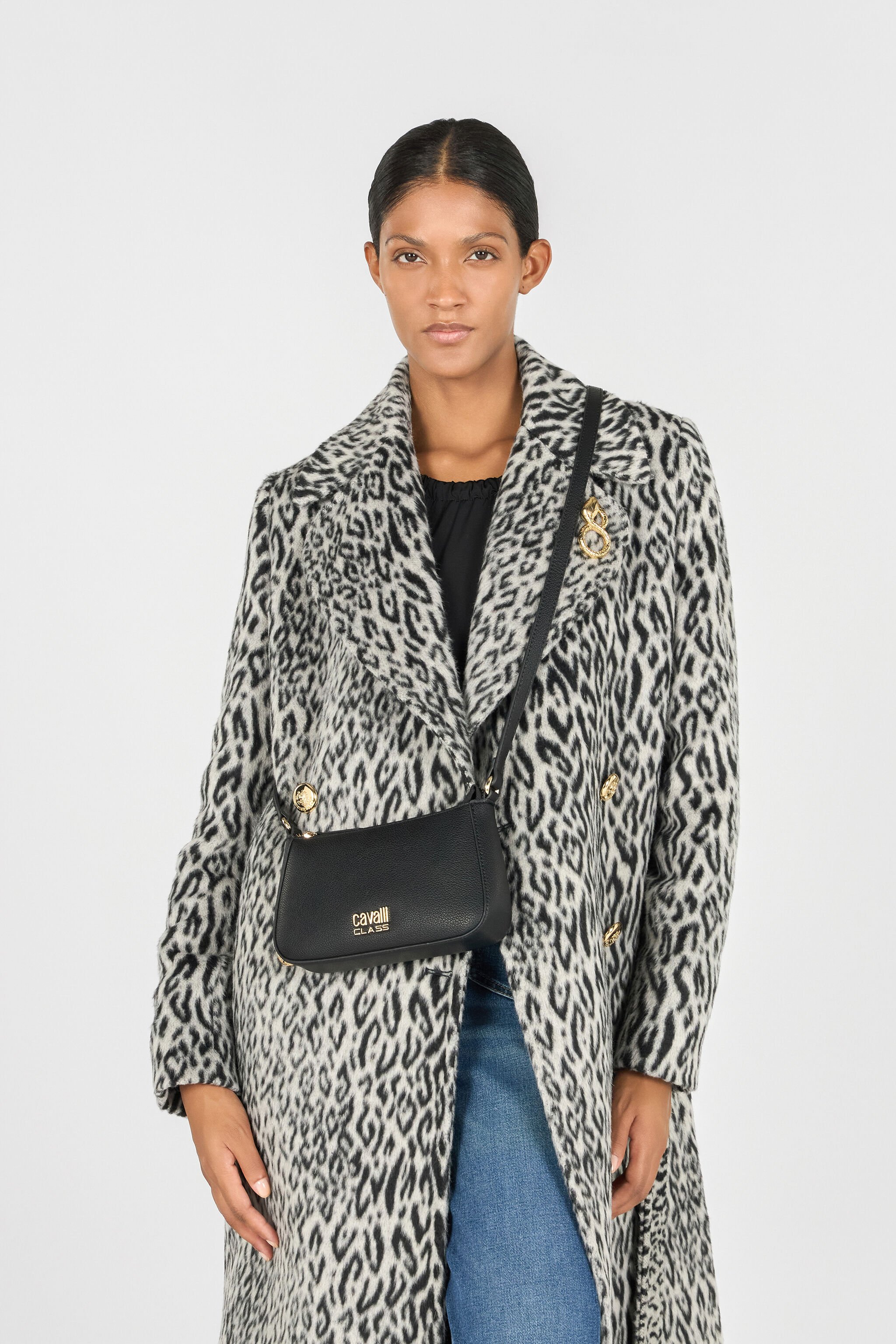 CL Bolso Efecto Martillado Cavalli Class Negro SXB00F-AB076