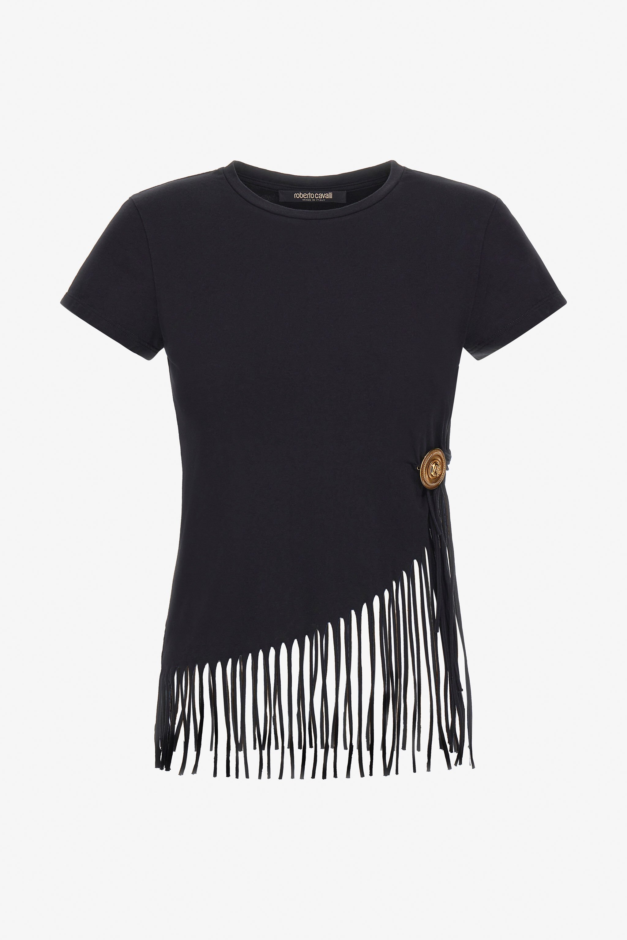 RC T-Shirt mit Fransen Schwarz TKT60D-JD061