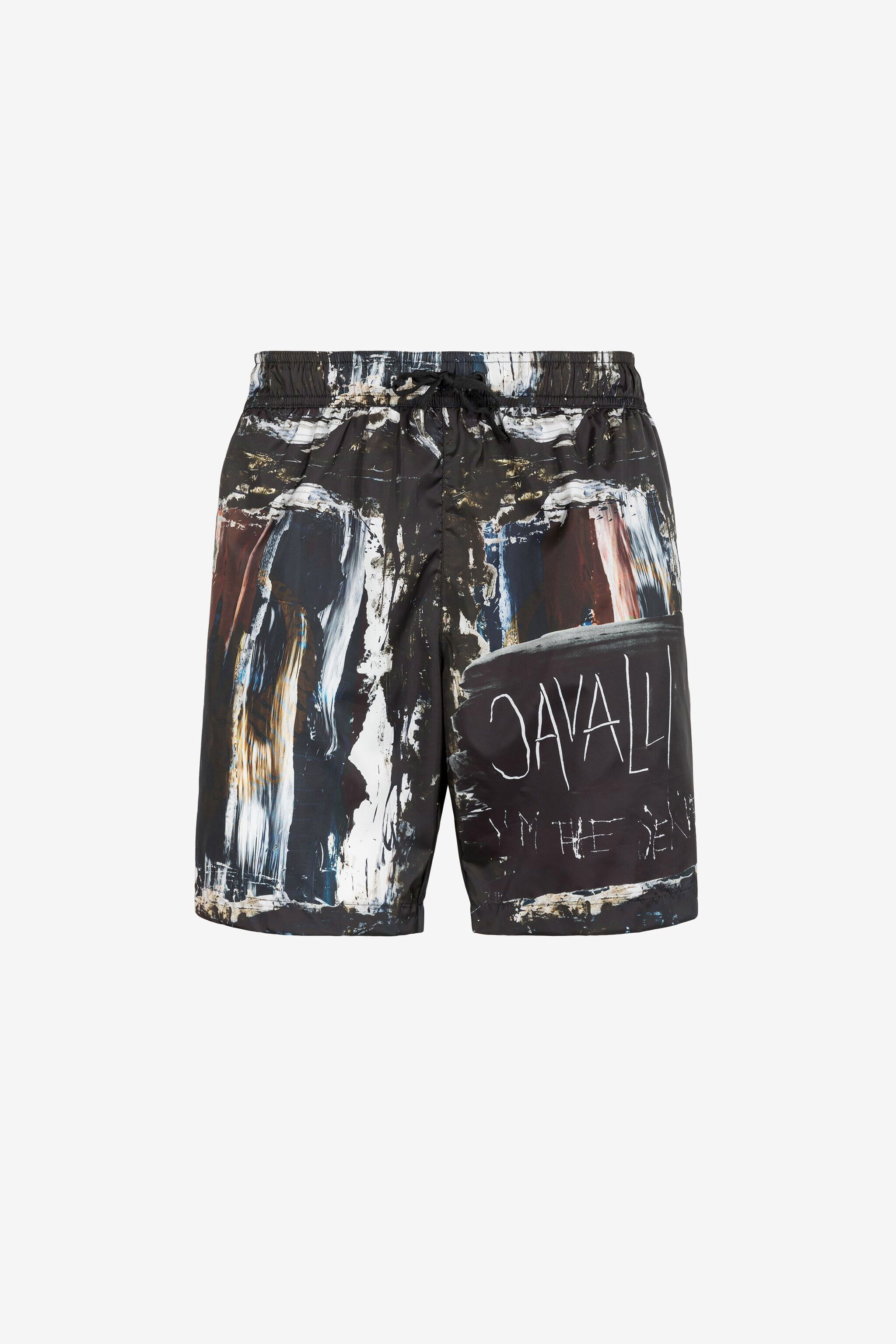 RC Abstract-Print Logo Swim Shorts BLACK ONH03C-TC000