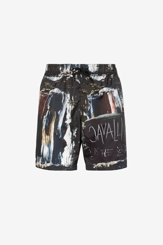 RC Abstract-Print Logo Swim Shorts RC Abstract-Print Logo Swim Shorts BLACK ONH03C-TC000